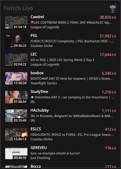 Twitch Extension Screenshot